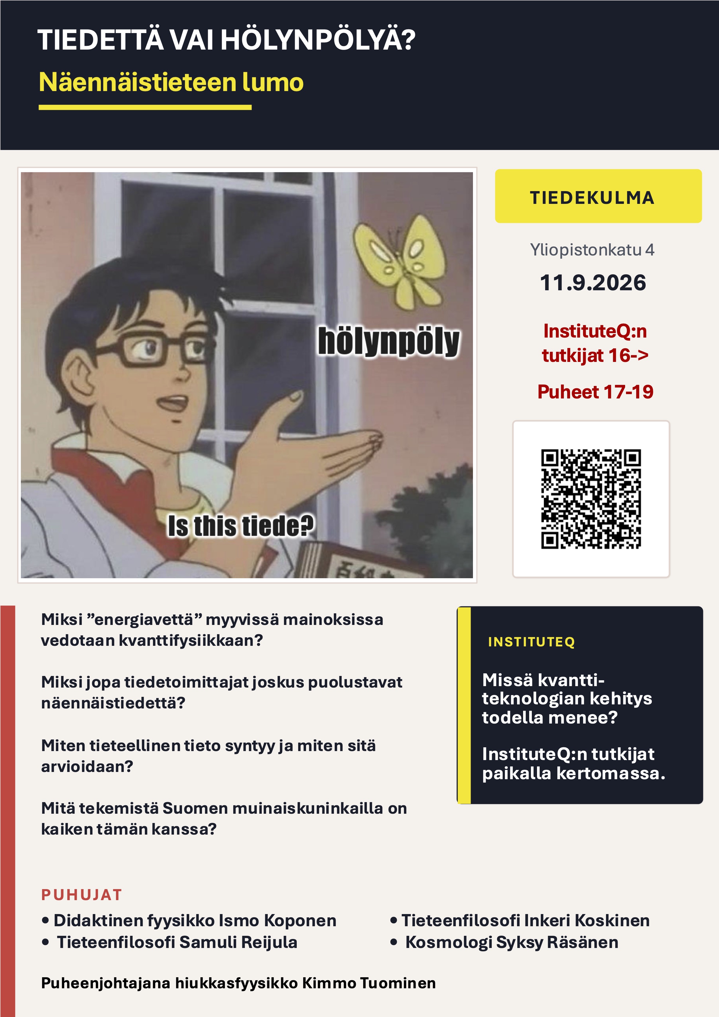 Poster of the allure of pseudoscience event